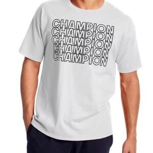 Champion T-Shirt White Blue Size S